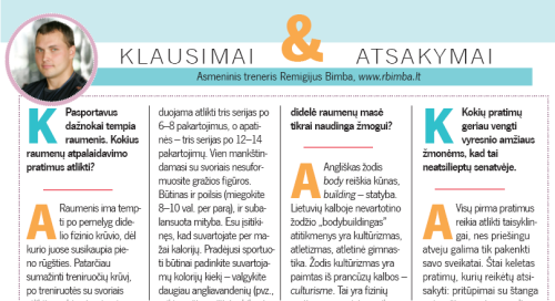 Klausimai ir atsakymai Shape žurnale
